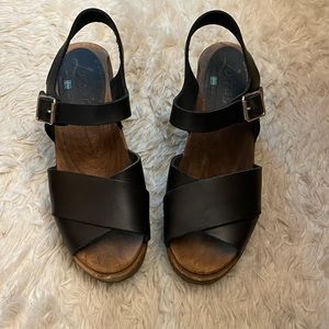 Lotta From Stockholm Cross Over Clogs Black on Brown Base Highwood clog